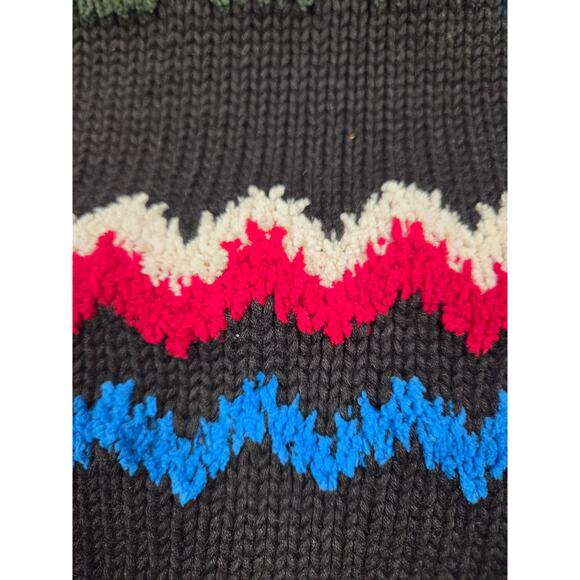 Josephine Chaus Vintage Black Crewneck Sweater Chenille Embroidery Large - Picture 2 of 6